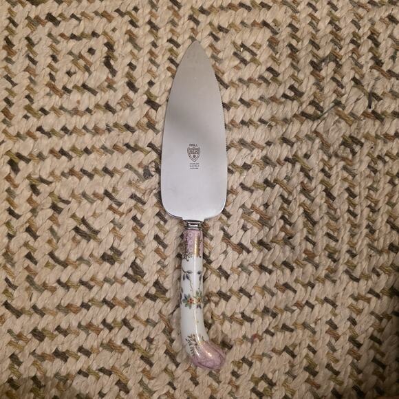 Vintage Prill Sheffield England Pie Cake Server Floral Purple Porcelain Handle. - Picture 14 of 16